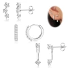 Cross-border European and American best-selling earring set for women, 6-piece set of brass, silver needle, real gold electroplated ear buckles and stud earrings wholesale Specification image